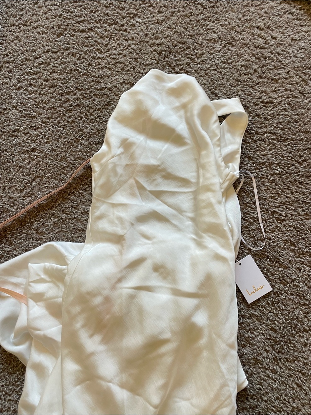 Lulu's White Backless Draped Cowl Gown - Picture 2 of 2